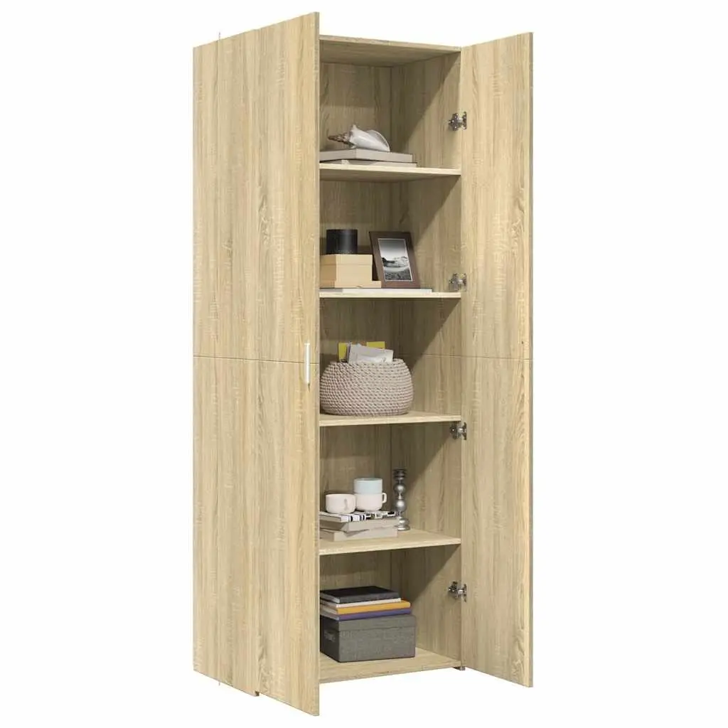 Highboard Storage Cabinet Brown Engineered Wood 70 x 42.5 x 185 cm