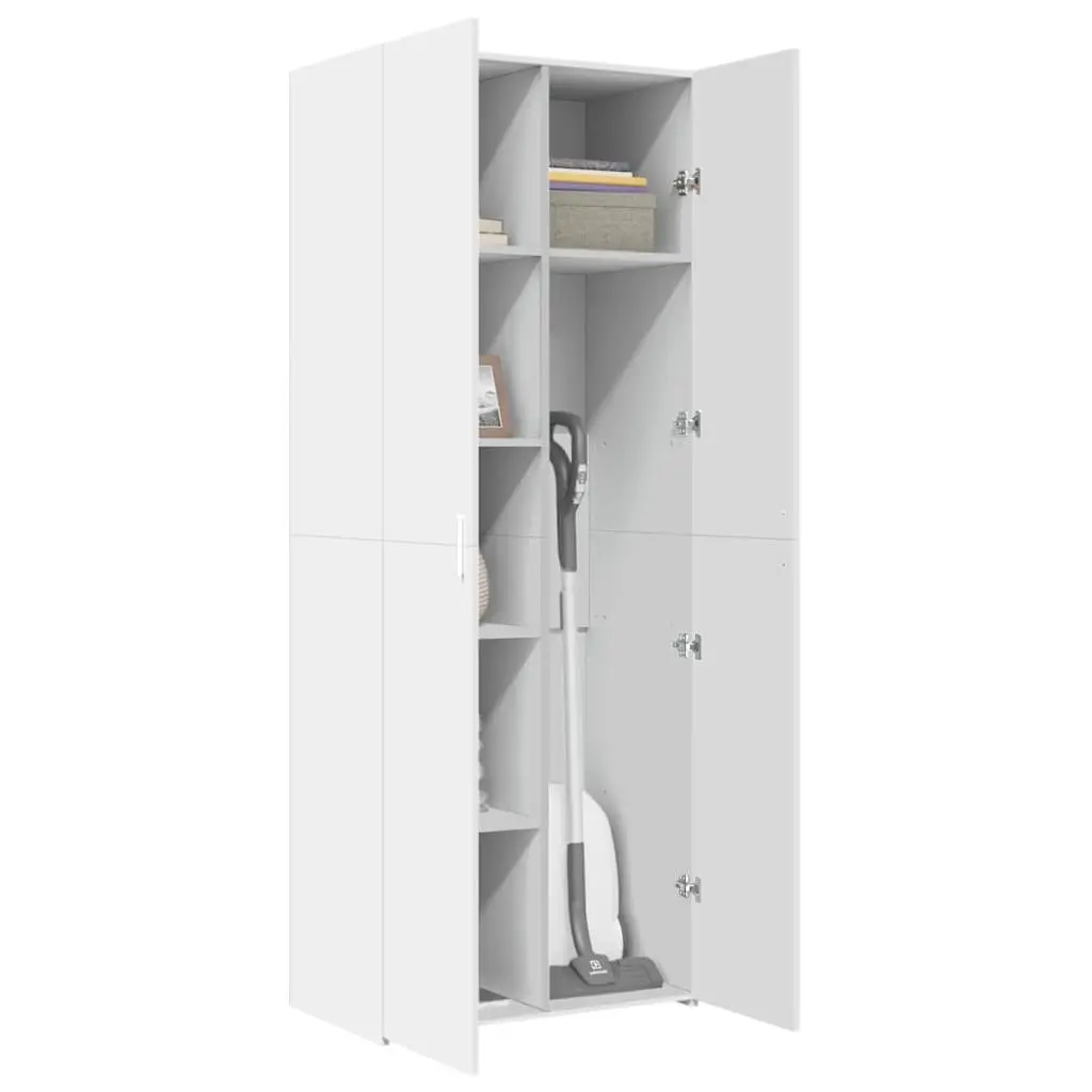 Highboard Storage Cabinet Engineered Wood Bedroom Living Room White 70 x 42.5 x 185 cm