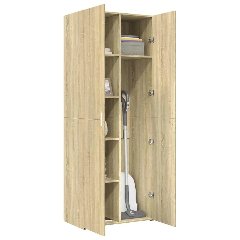 Highboard Storage Cabinet Brown Engineered Wood Living Room Bedroom 70 x 42.5 x 185 cm