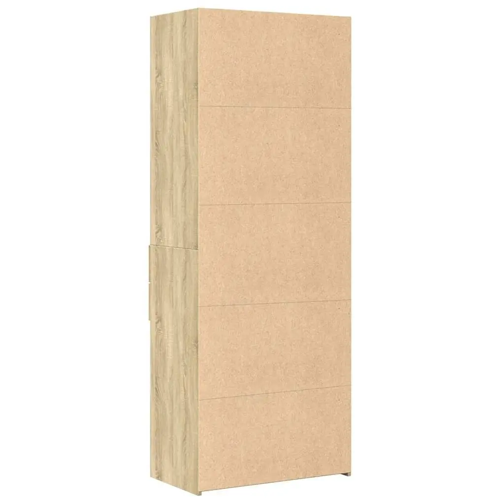 Highboard Storage Cabinet Brown Engineered Wood Living Room Bedroom 70 x 42.5 x 185 cm