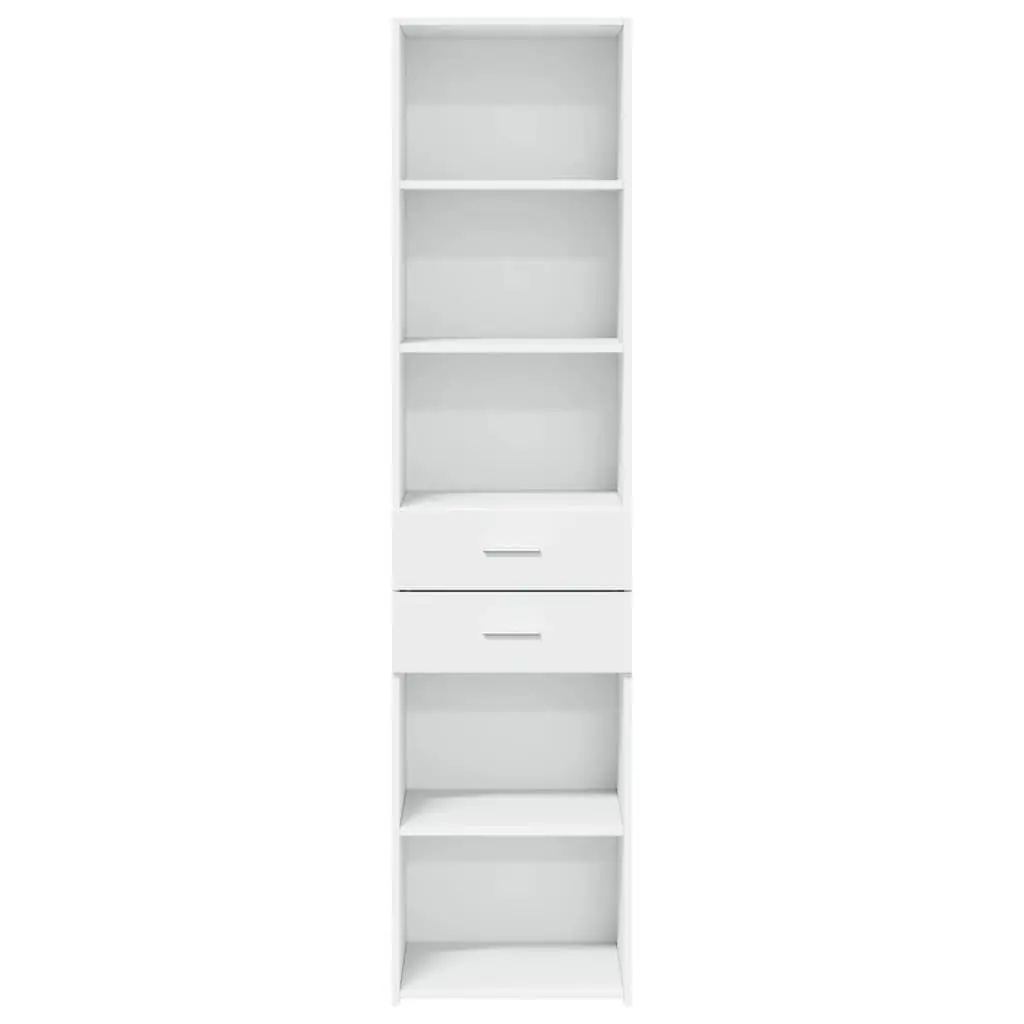Highboard Storage Cabinet White Modern Sideboard Cupboard Engineered Wood 45 x 42.5 x 185 cm
