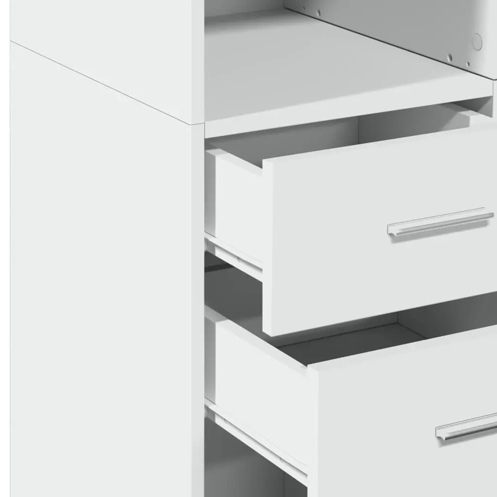 Highboard White 70x42.5x185 cm Engineered Wood Storage Cabinet Sideboard