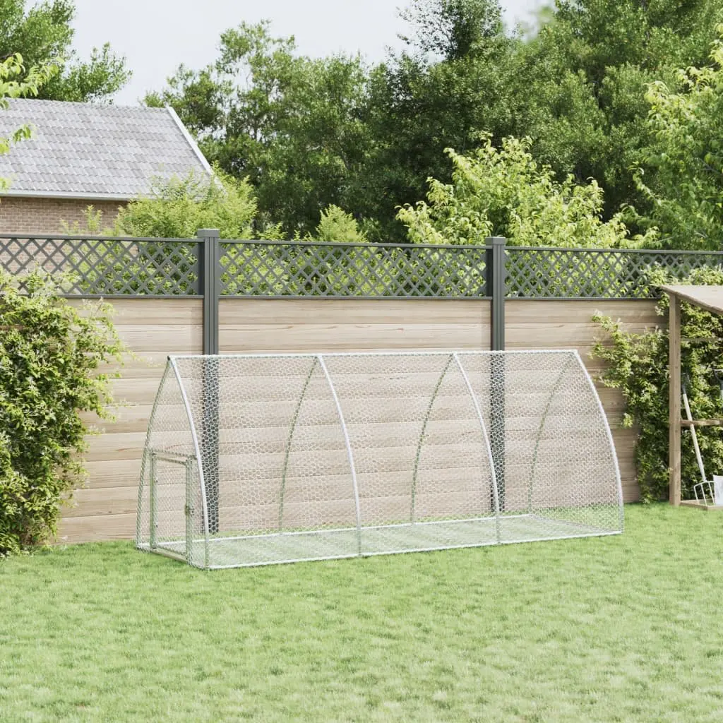 Rabbit Hutch Outdoor Enclosure Large Spacious Silver Galvanised Steel
