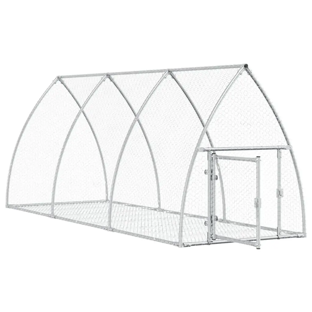 Rabbit Hutch Outdoor Enclosure Large Spacious Silver Galvanised Steel