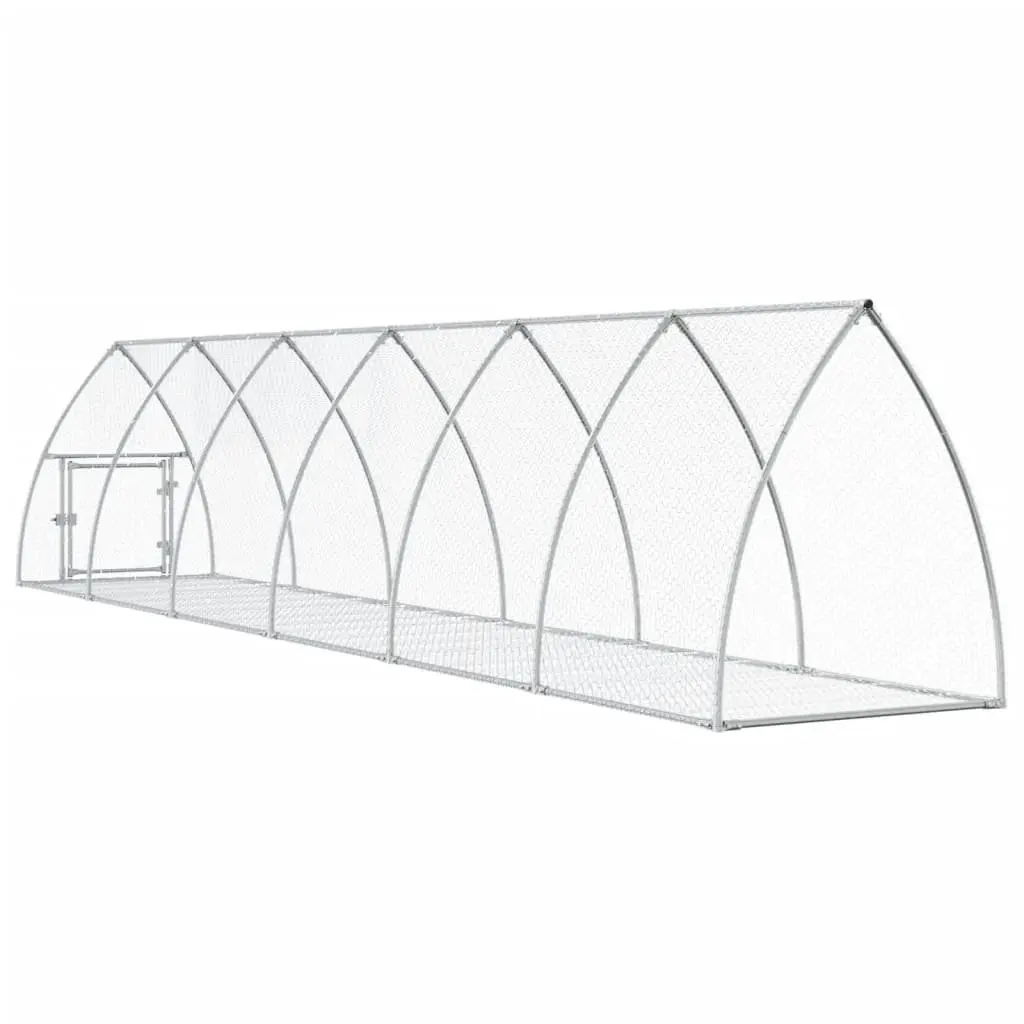 Rabbit Hutch Outdoor Enclosure Small Animal Cage 105 x 600 x 120 cm Silver