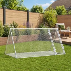 Rabbit Hutch Outdoor Galvanised Steel Small Animal Cage Enclosure 200x105x91cm