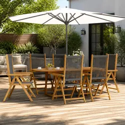 Value-Driven 7 Piece Outdoor Dining Set in Grey