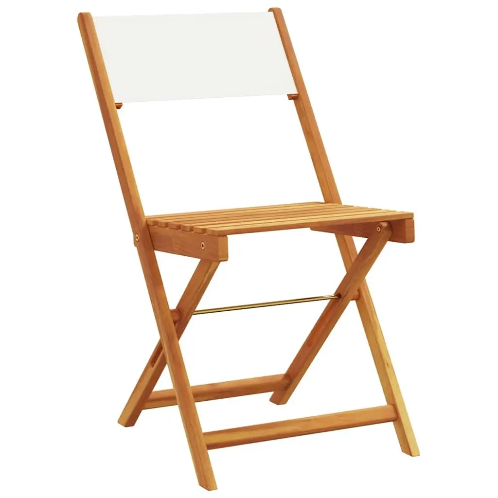 3 Piece Outdoor Bistro Set White Foldable Garden Patio Furniture Table Chairs