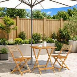 Beige Outdoor Bistro Set - 3 Pieces for Comfort
