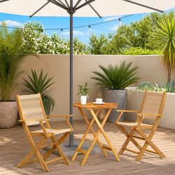 Beige 3-Piece Bistro Set - Practical Outdoor Furniture