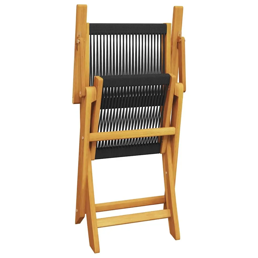 Bistro Set Outdoor Furniture Folding Garden Patio Dining Chairs Black 3 Piece