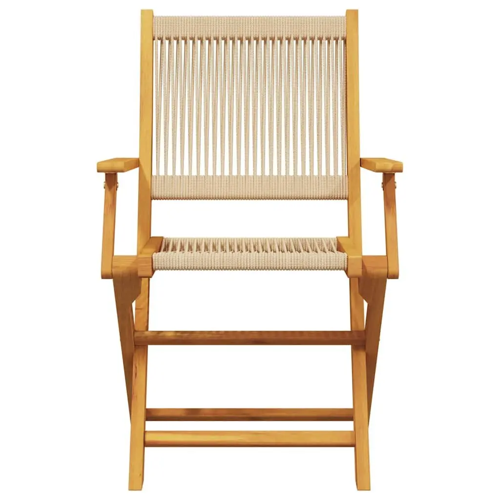 3 Piece Bistro Set Outdoor Garden Furniture Folding Table Chairs Beige