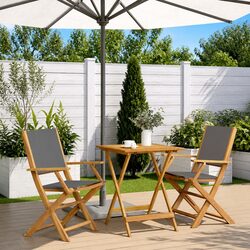 Warm and Practical 3-Piece Bistro Set in Anthracite