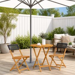 3-Piece Black Bistro Set: Outdoor Furniture with Value