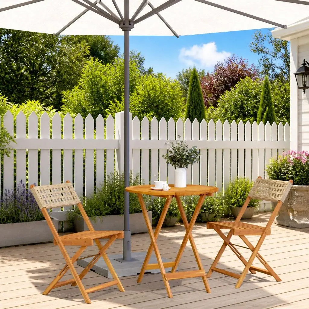3-Piece Outdoor Bistro Set in Beige