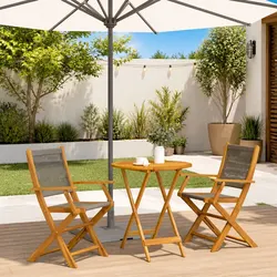 Value-Driven 3 Piece Grey Bistro Set for Outdoors