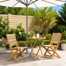 Warm and Practical 3-Piece Bistro Set for Outdoors