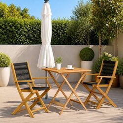 Affordable Black Foldable Bistro Set for Outdoors