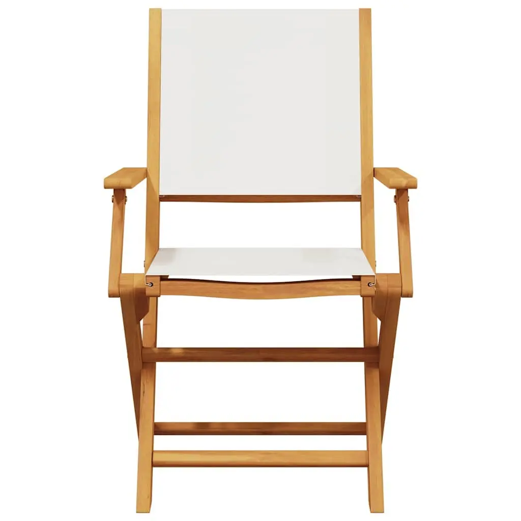 3 Piece Bistro Set Outdoor Garden Furniture Foldable Wooden Table Chairs White