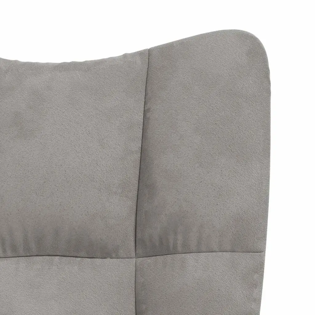 Rocking Chair with Stool Relaxing Seat Light Grey Velvet