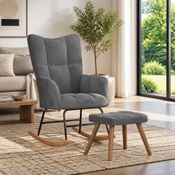 Comfort and Style Combined in This Velvet Rocking Chair