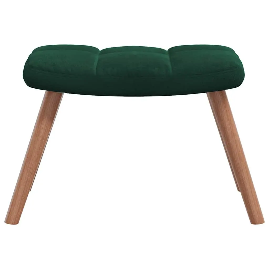 Rocking Chair with Stool Relaxing Seat Dark Green Velvet
