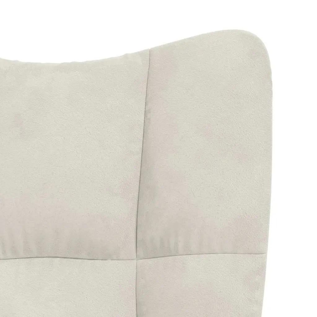 Rocking Chair with Footstool in Cream Velvet