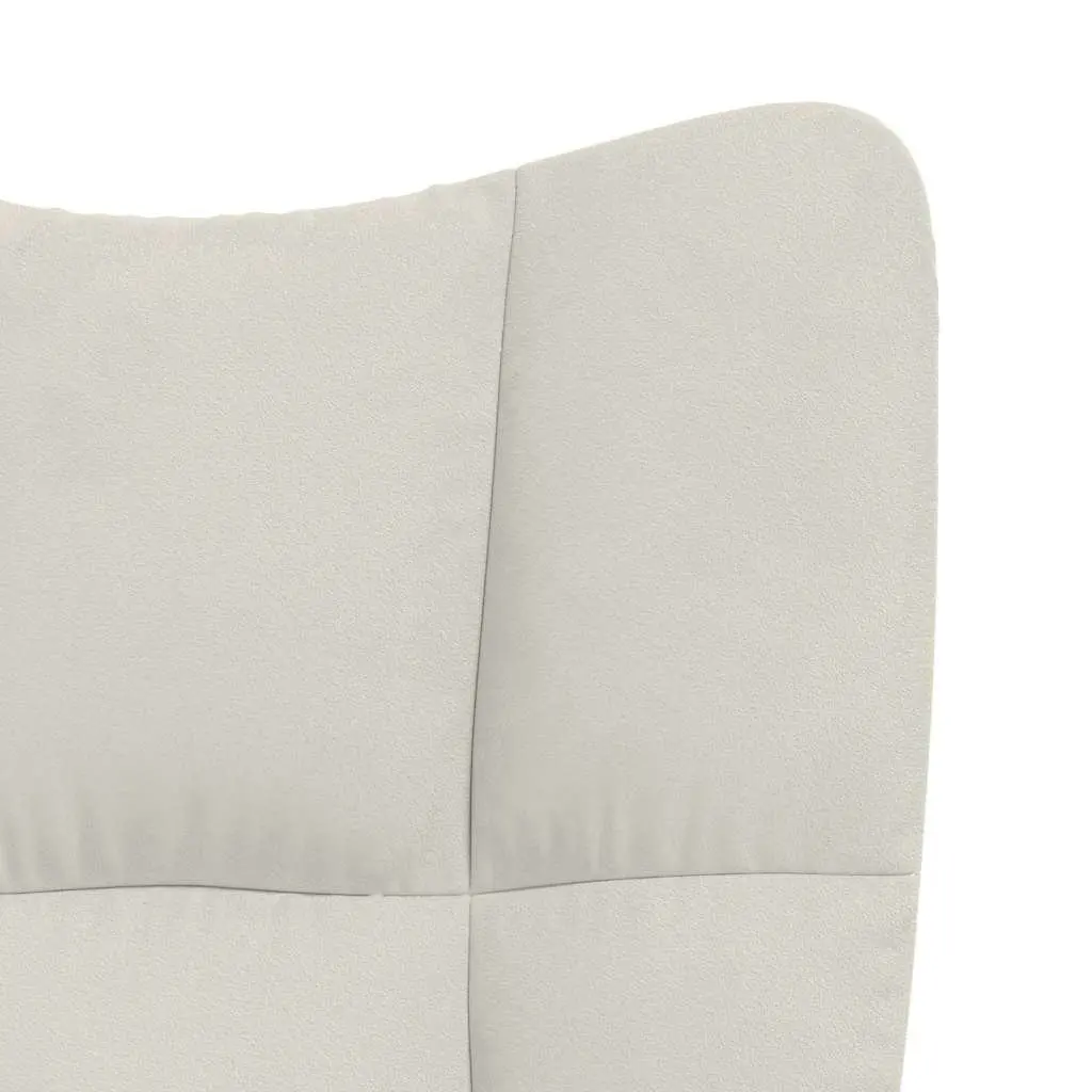 Swivel Armchair Height Adjustable Cream Velvet Upholstered Relaxing Chair