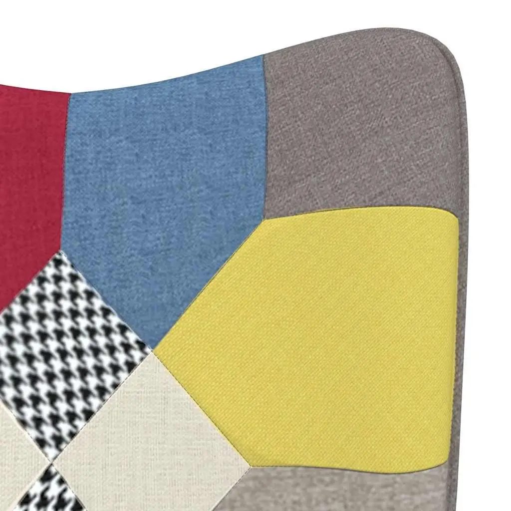 Relaxing Armchair Multicolour Patchwork Fabric Padded Foam Comfortable Lounge