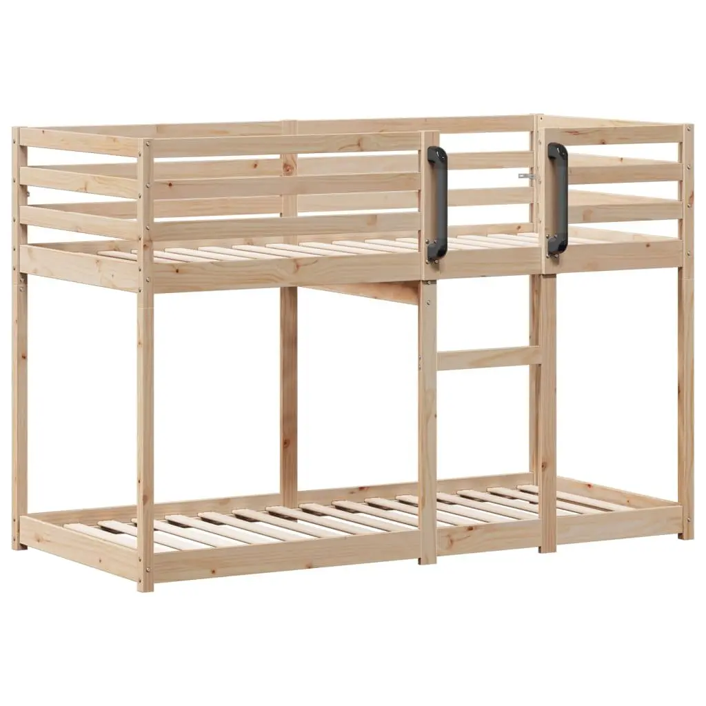 Bunk Bed Solid Pine Wood Frame Space-Saving 90x190 cm Brown