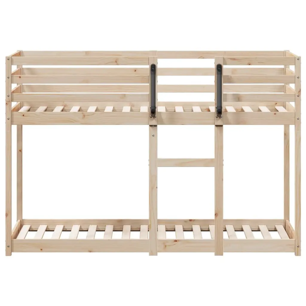 Bunk Bed Solid Pine Wood Frame Space-Saving 90x190 cm Brown