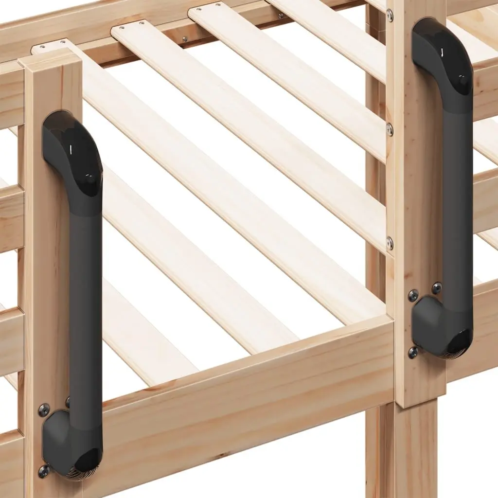 Bunk Bed Solid Pine Wood Frame Space-Saving 90x190 cm Brown