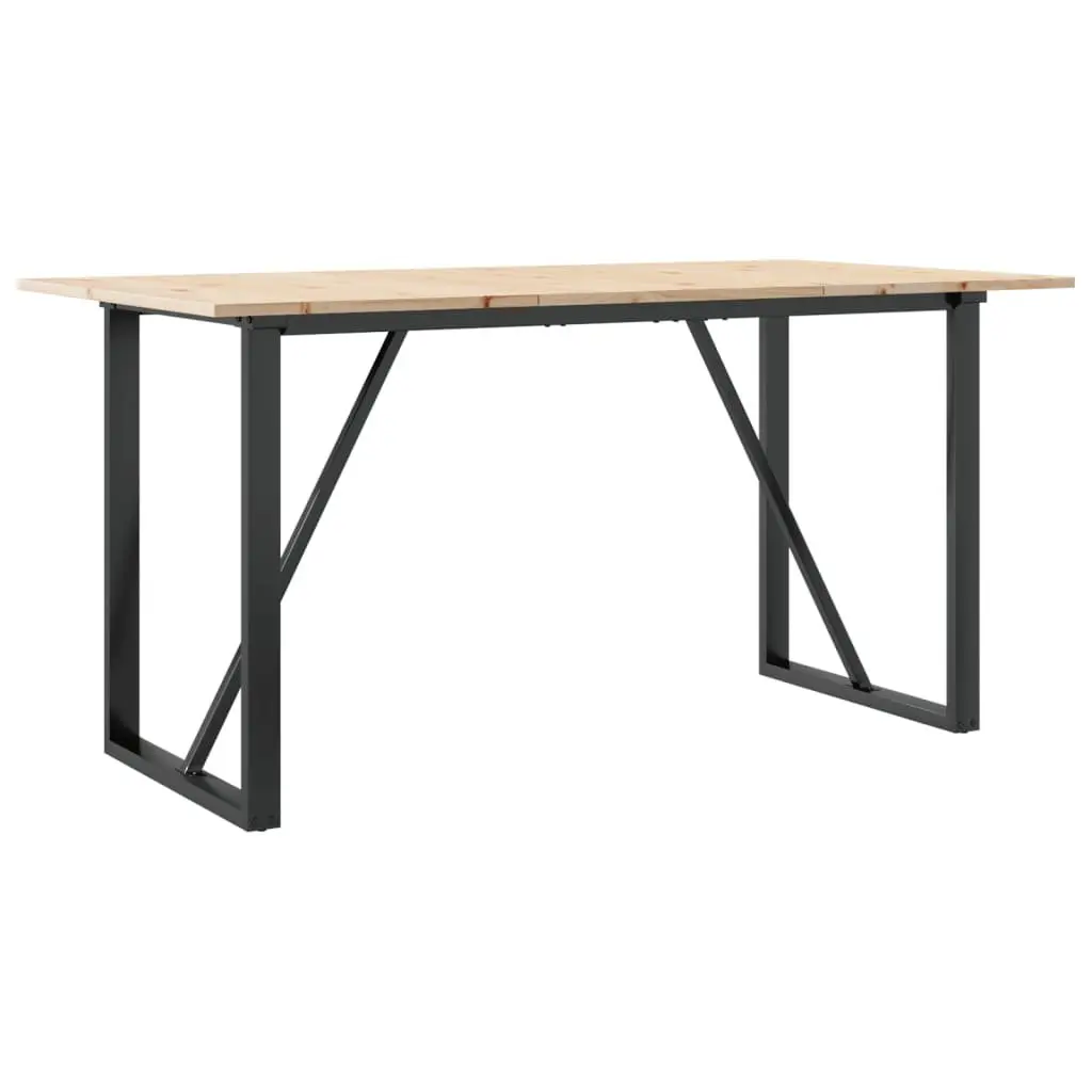 Dining Table O-Frame 140x80x75 cm in Brown