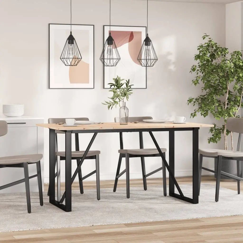 Dining Table O-Frame 140x80x75 cm in Brown