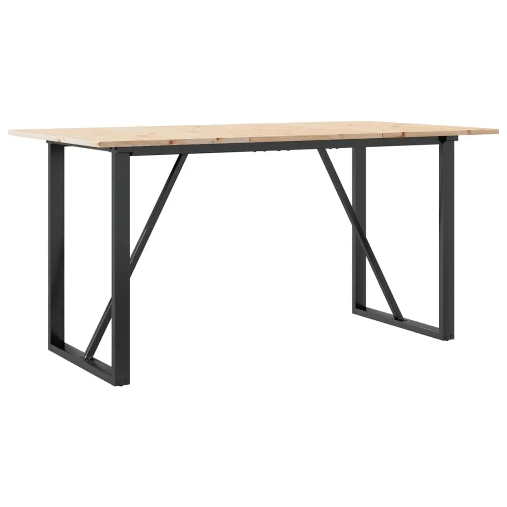 Dining Table O-Frame 140x80x75 cm in Brown
