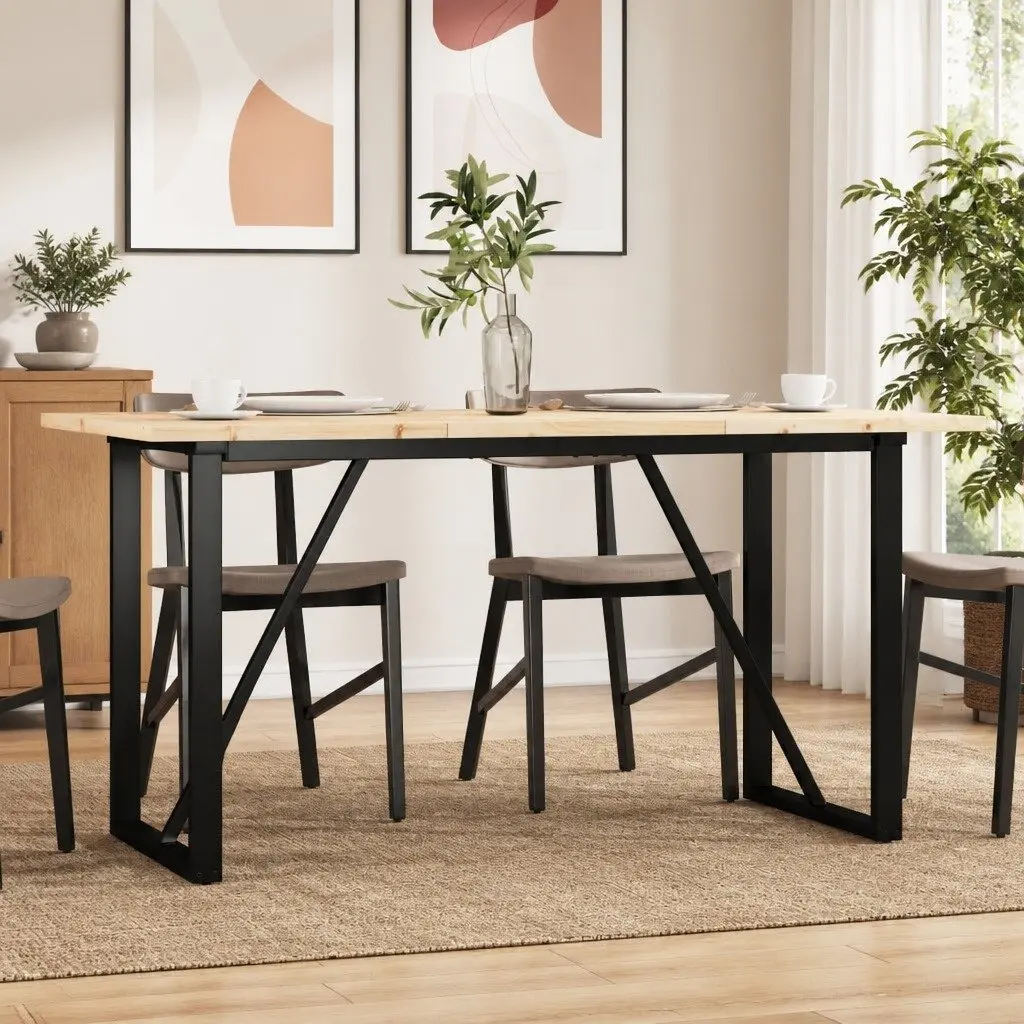 Solid Wood Dining Table with O-Frame