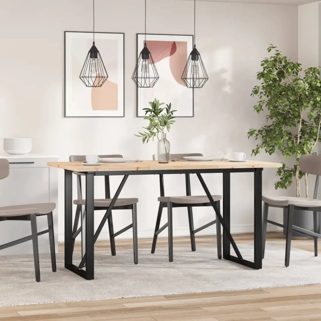 Solid Wood Dining Table with O-Frame