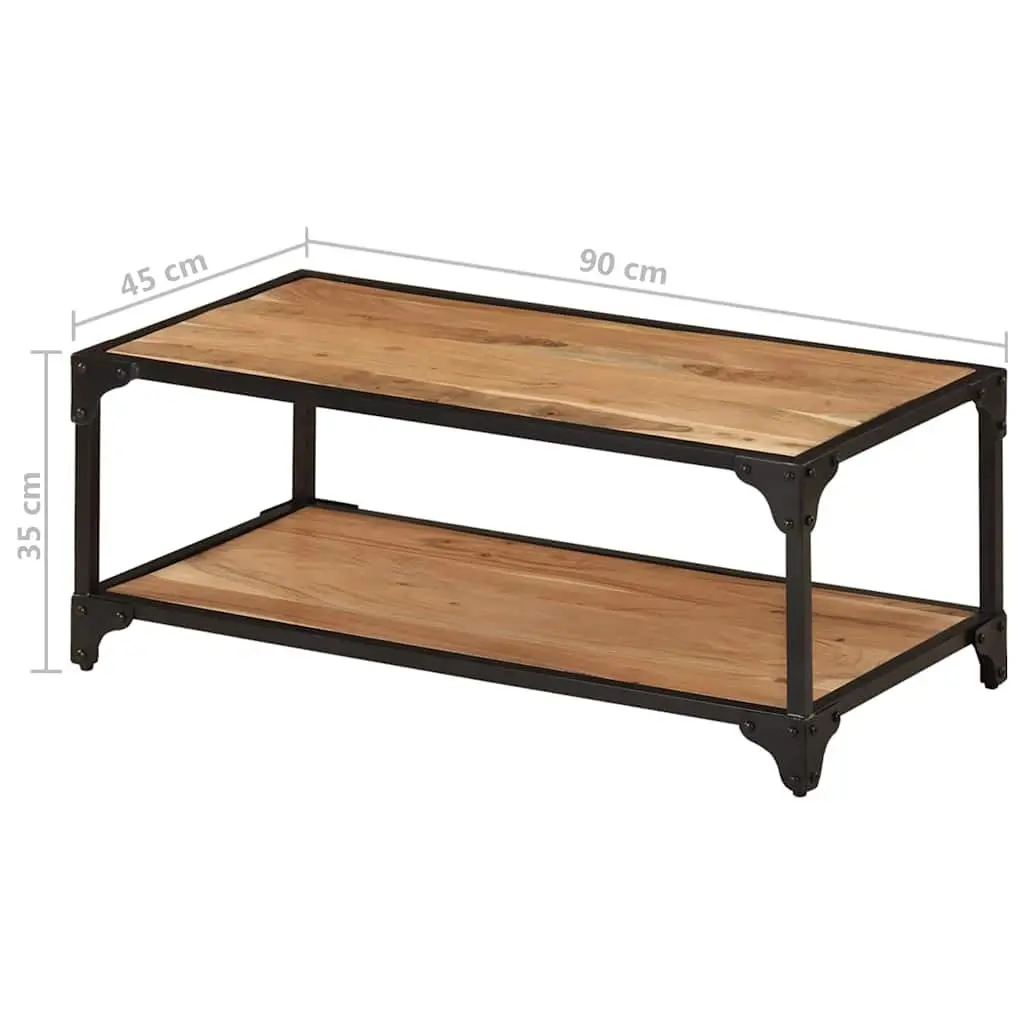 Coffee Table Vintage Style Solid Acacia Wood 90x45x35cm Brown Living Room Furniture