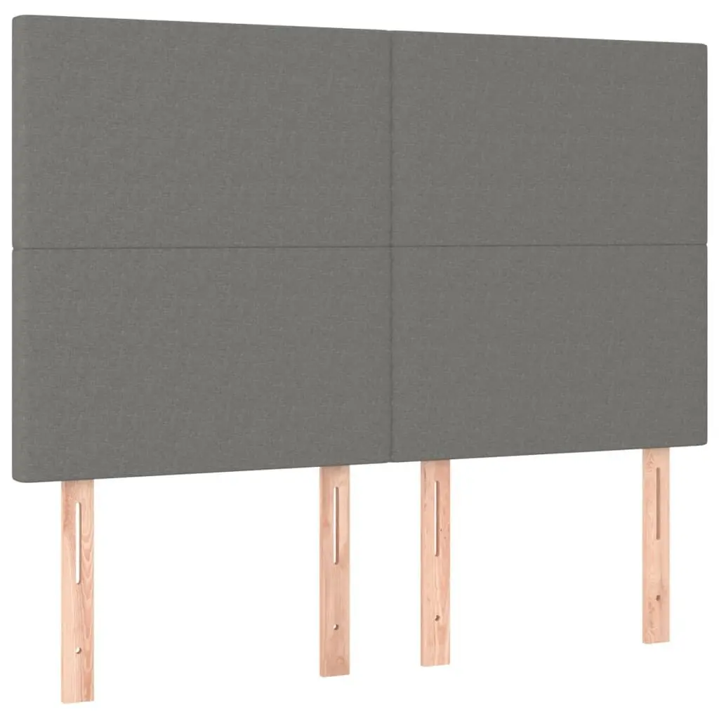 Double Bed Frame with Headboard Grey Fabric 137x187cm Bedroom Furniture