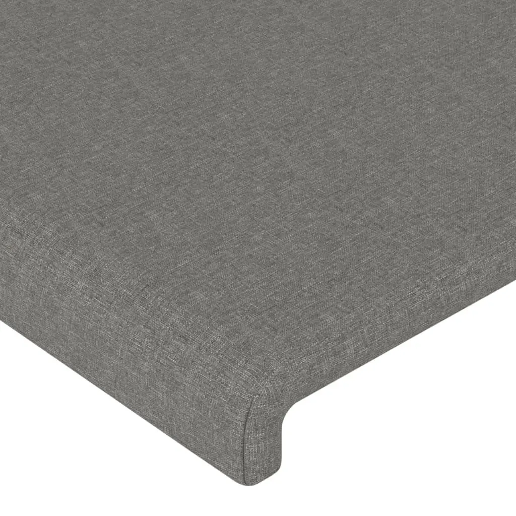 Double Bed Frame with Headboard Grey Fabric 137x187cm Bedroom Furniture