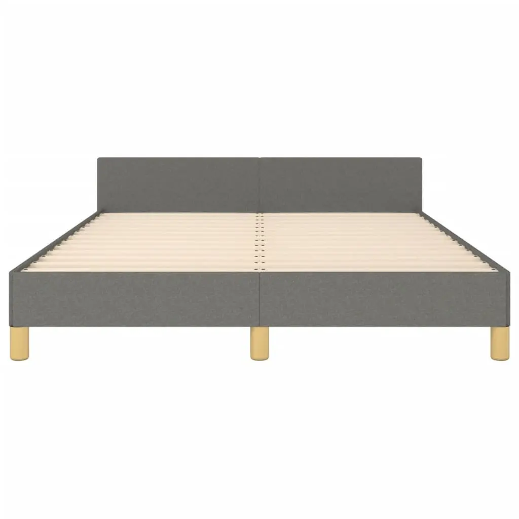 Grey Fabric Double Bed Frame with Solid Support