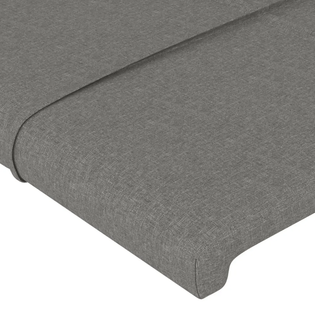 Double Bed Frame Grey Fabric Headboard 137x187cm Bedroom Furniture Platform
