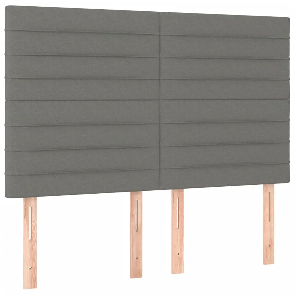 Grey Fabric Double Bed Frame with Supportive Headboard