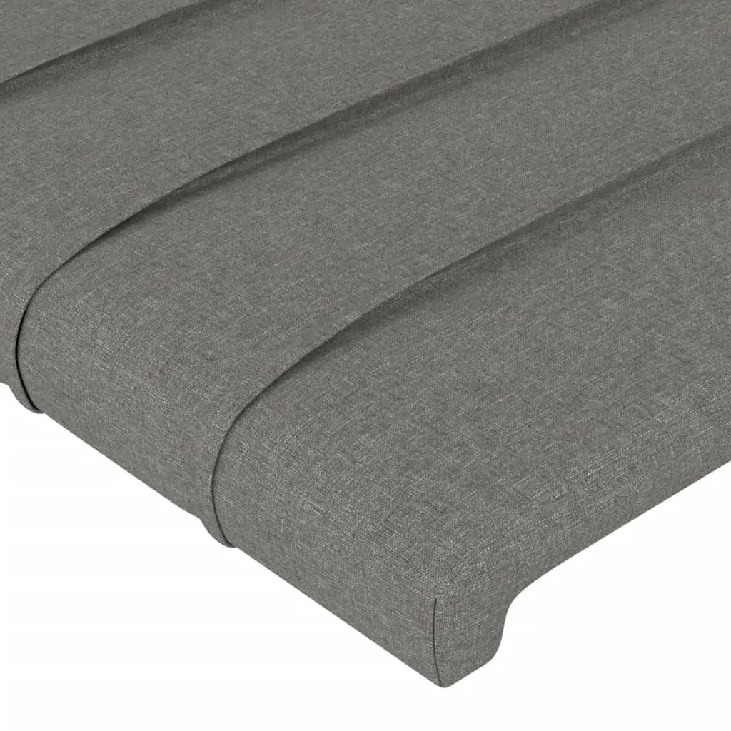 Grey Fabric Double Bed Frame with Supportive Headboard