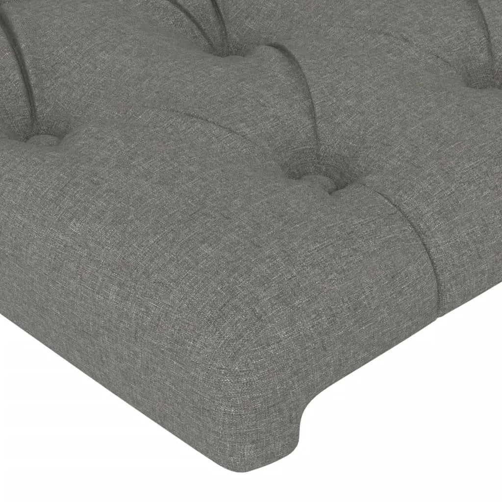 Double Bed Frame Adjustable Headboard 137x187cm Grey Fabric