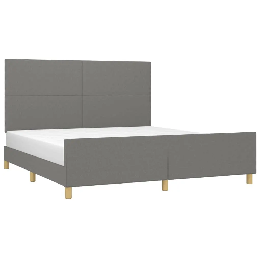 Queen Bed Frame Grey Fabric 152x203cm Bedroom Furniture