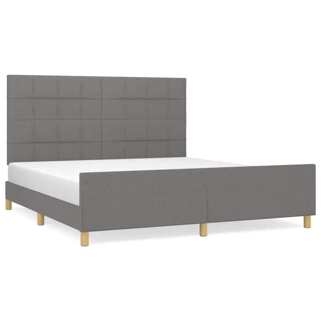 Grey Fabric Queen Bed Frame
