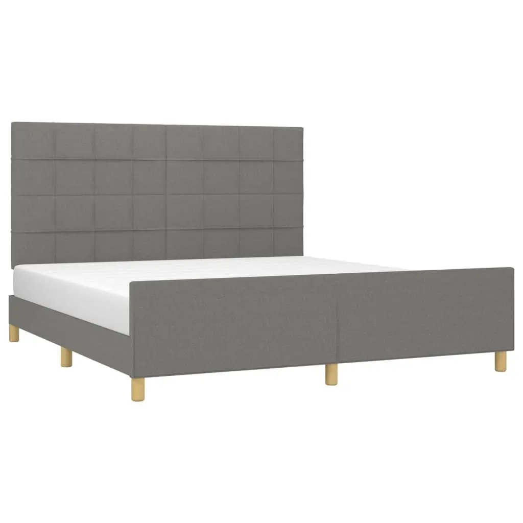 Grey Fabric Queen Bed Frame