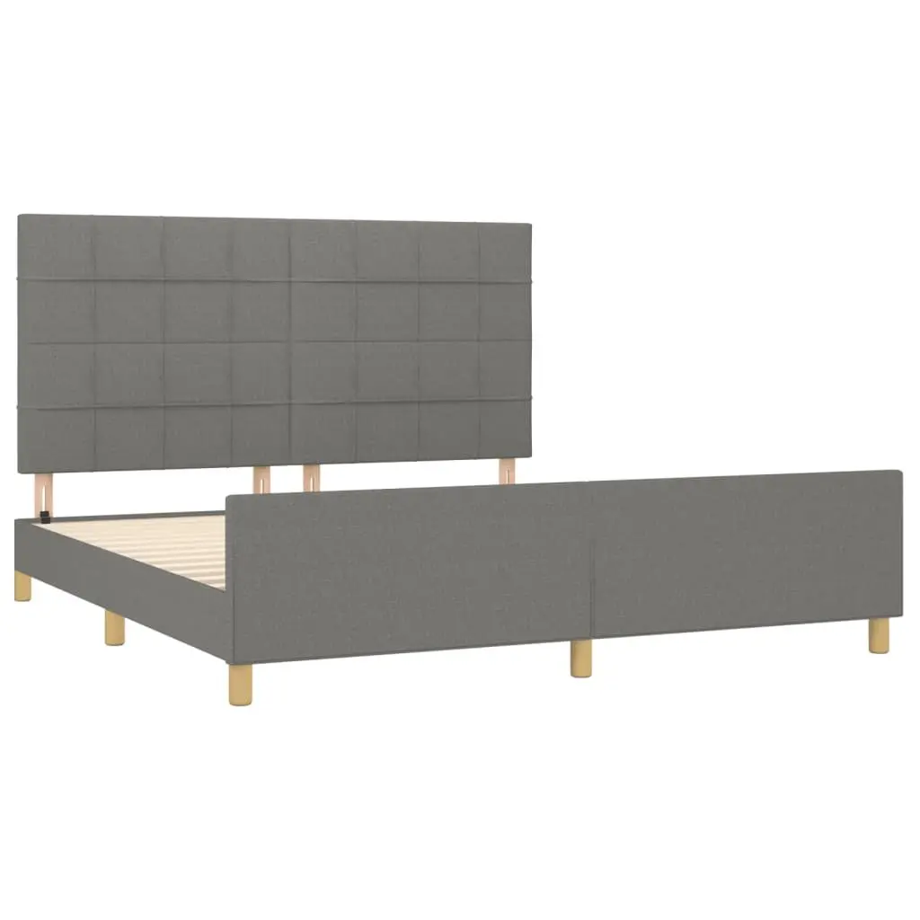 Grey Fabric Queen Bed Frame