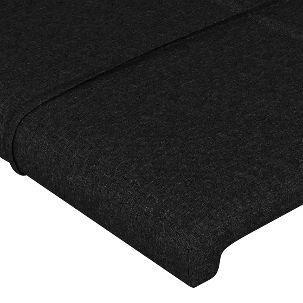 Queen Bed Frame Black Fabric 152x203 cm Headboard Slat Base